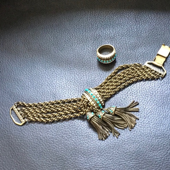 Heidi Daus Jewelry - Gold/Turquoise Heidi Daus Bracelet and Ring Heidi Daus Jewelry - Gold/Turquoise Heidi Daus Bracelet and Ring
